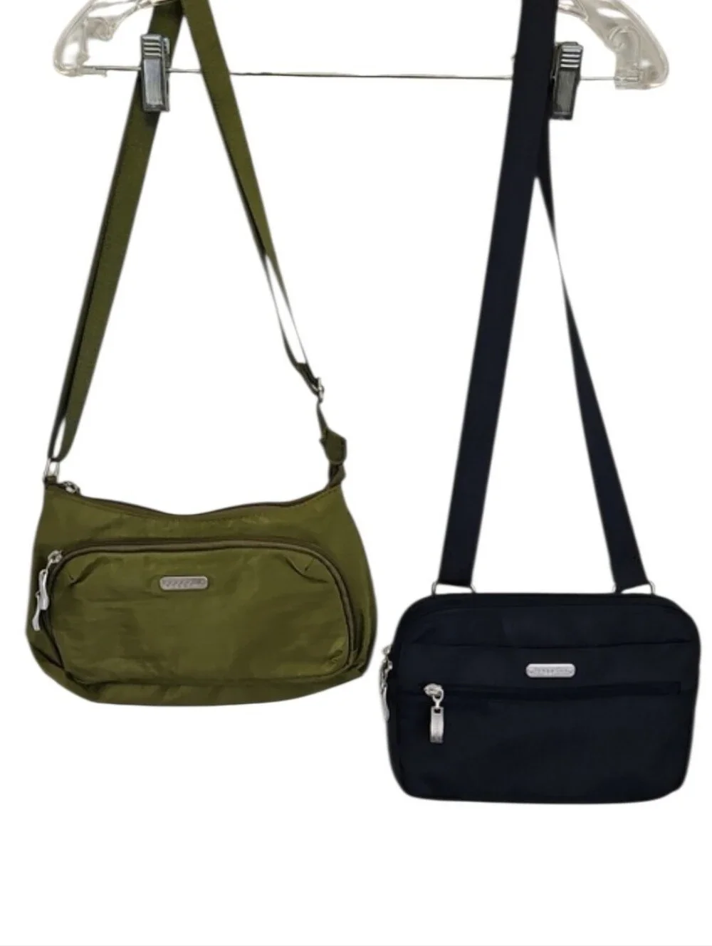 Baggallini set of 2 Crossbody Shoulder Bags - Olive Green & Black